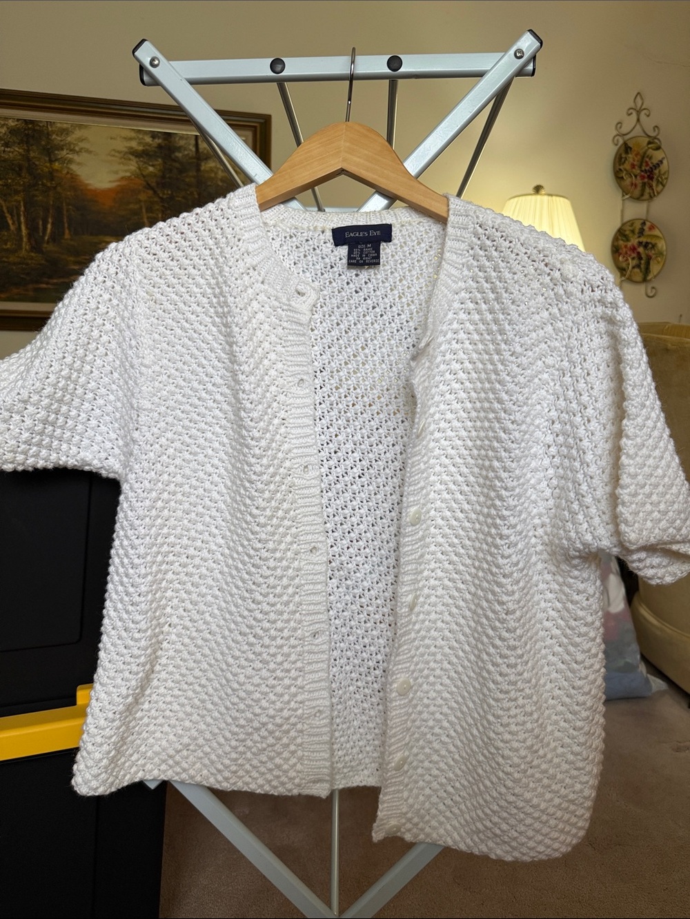 Eagle’s Eye White Short Sleeve Sweater | Like New